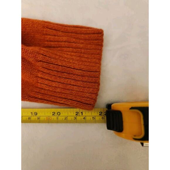 Chaps Sweater Mens 2XL Orange Elbow Pads Long Sleeve 1/4 Button Pullover Heavy - Picture 7 of 9